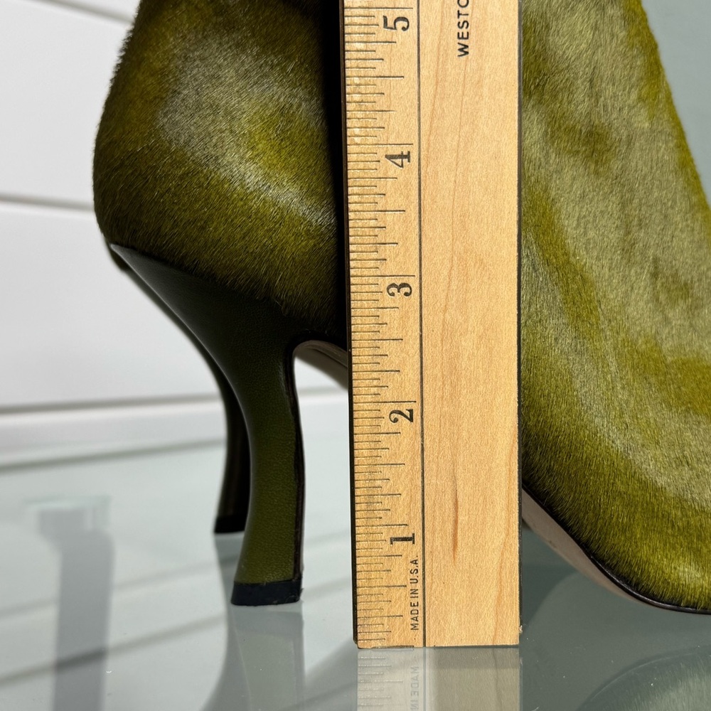 Mark Schwartz RARE Army Green 8.5 Women’s Italian Made Heeled bootie VINTAGE